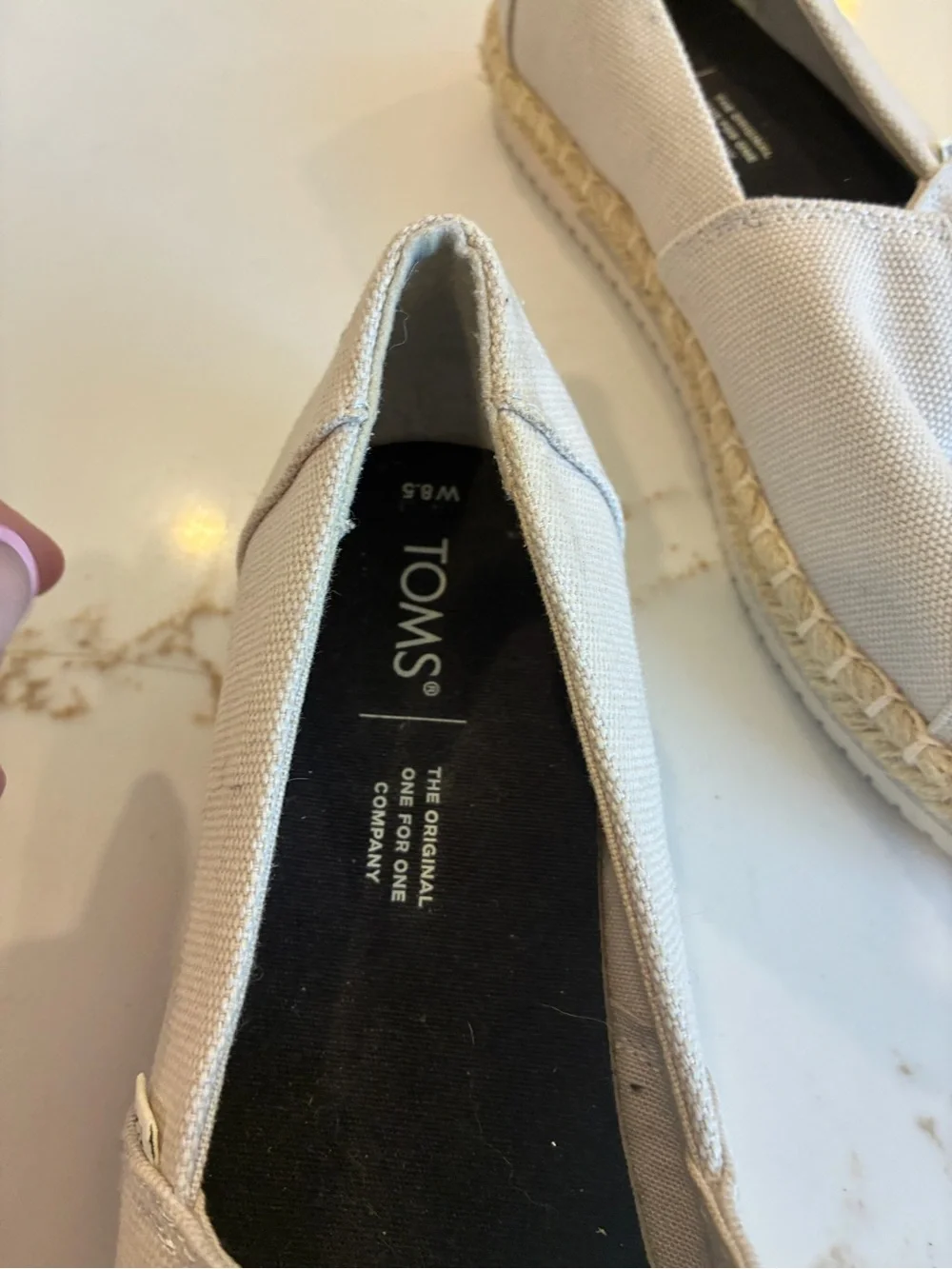 TOMS Women's Cream Canvas Espadrille Slip-Ons